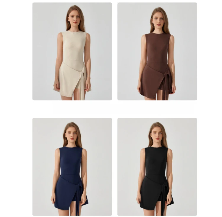Yoga Bodysuit Tennis Skirt Sports Jumpsuit Shorts Tight Fitting Fitness Bodysuit Cross Tie Straps Dance