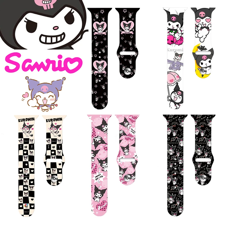 Sanrio Kuromi Cinturino In Silicone Carino Per Cinturino Apple Watch 38/40/41/42/44/45/49Mm Iwatch Apple Watch 8 7 6 5 Se Braccialetto Anime Regali