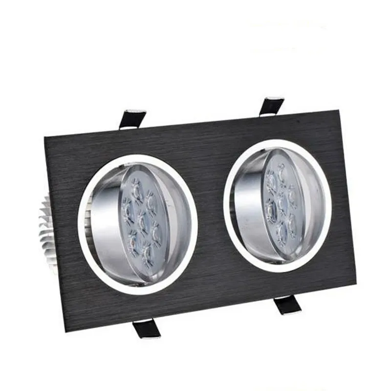 디 밍이 가능한 광장 높은 전원 Recessed Downlights LED 천장 전구 스포트 라이트 12W/20W/28W AC110 220V 더블 헤드 룸 램프