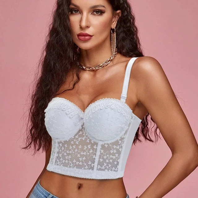 Beauwear Half Transparent Corset Top For Women Push Up bra Top