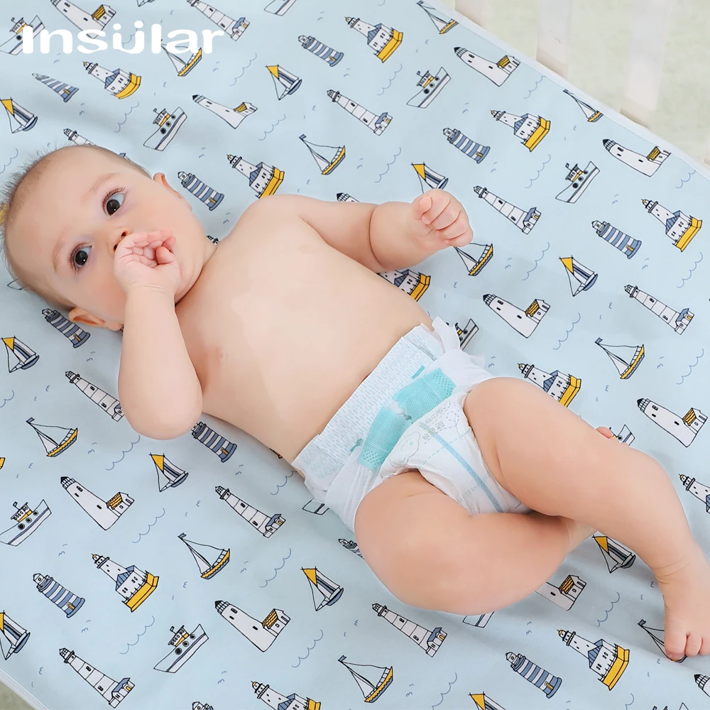 Insular Waterproof Baby Diaper Changing Mat Foldable Soft Cotton Travel Nappy Change Portable Baby Care Front Play Pad Baby Care