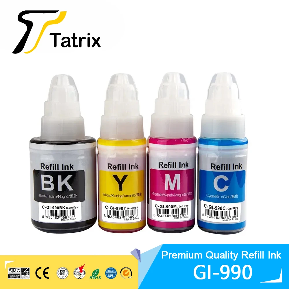 

Tatrix GI-990 GI990 GI 990 совместимые цветные объемные чернила на водной основе для принтера Canon Pixma G3900 G4911