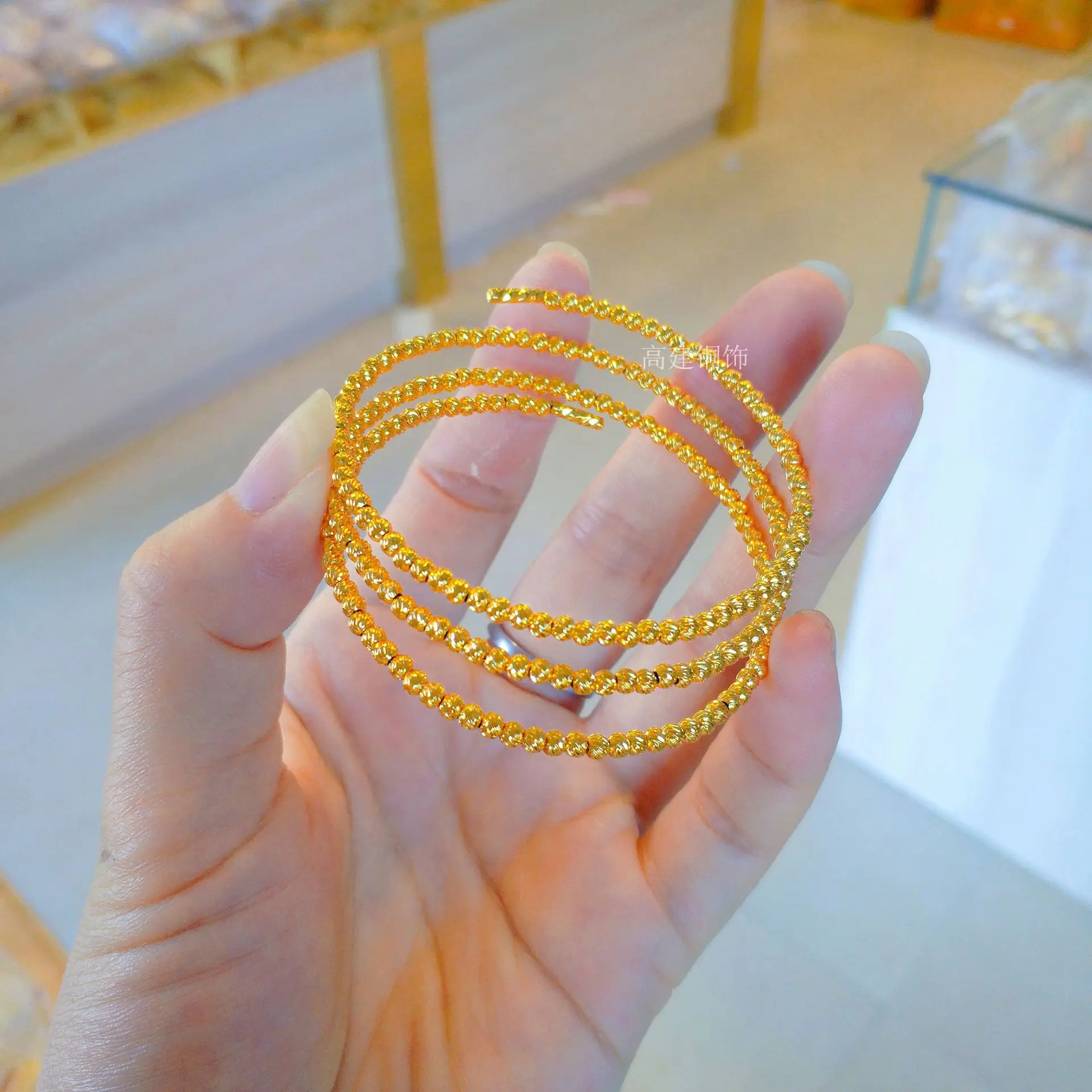 سوار نسائي من الذهب عيار 24 قيراط AU999 ثلاثي العم...