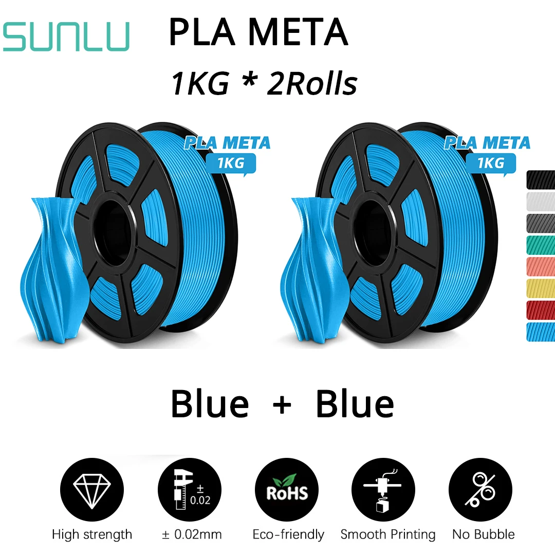 SUNLU PLA META 1.75mm Filament Tough and High Liquidity Better for Fast printing 3D Printer ECO 3D Printing Material  1KG/2KG sunlu 250g roll pla meta 3d filament 1 75mm fdm 3d printer high liquidity better for fast printing warm color child pen refill