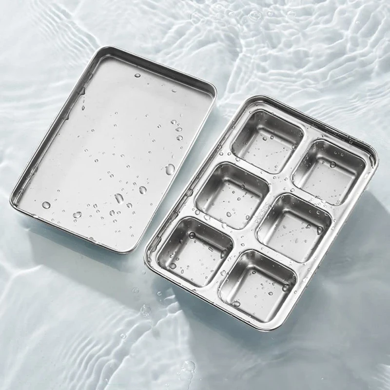 Ice Cube Mold Tray Maker Trays Freezer Metal Molds Whiskey Making Sphere Steel Lid Box Candy Cocktail Stainless Block Covered