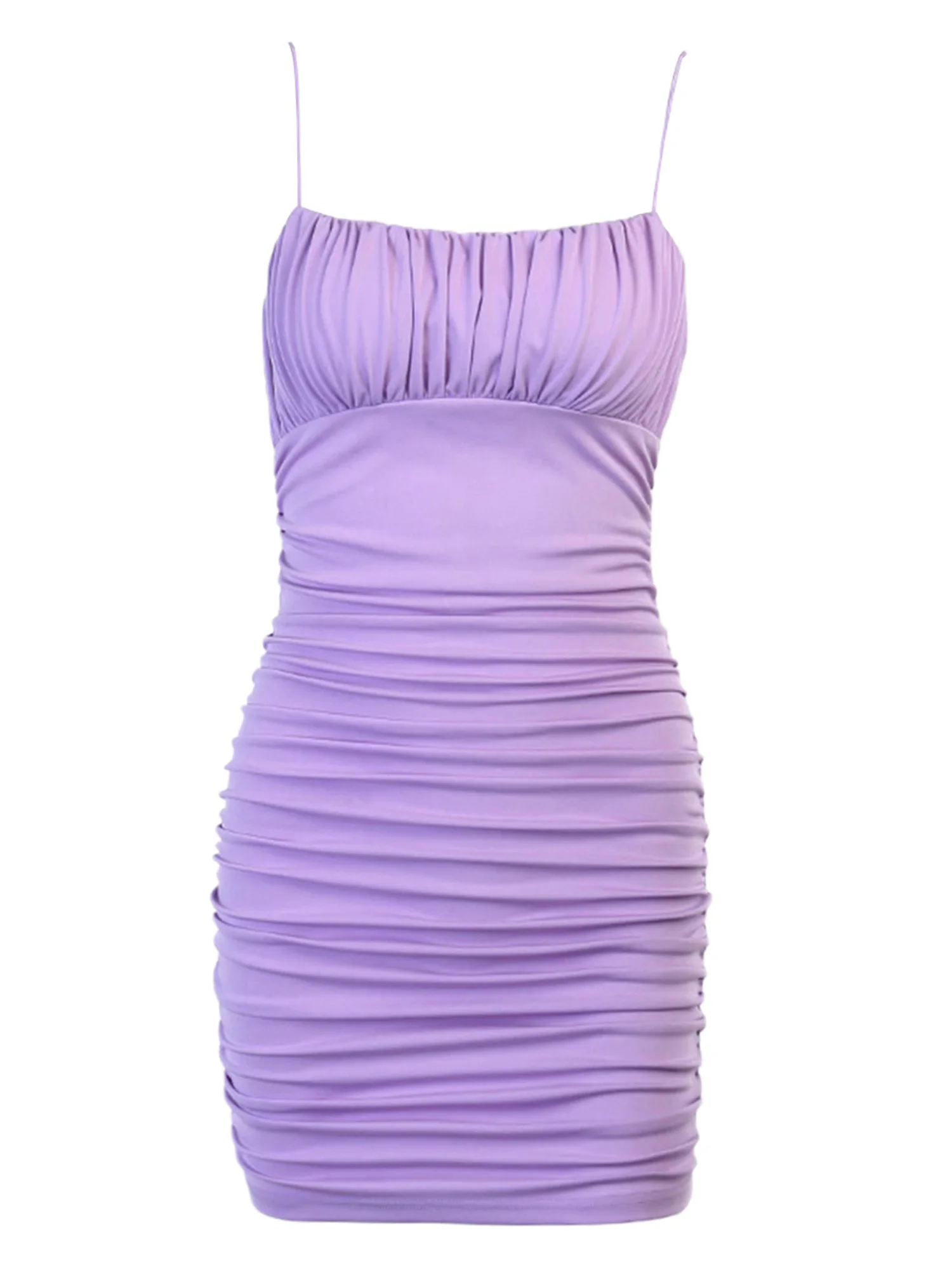 Elegant Women s Off Shoulder Ruched Bodycon Dress with Spaghetti Straps Sexy Low-cut Sleeveless Sundress for Clubwear and