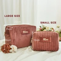 Custom Name Makeup Bag Premium Velvet Travel Organizer Toiletry Cosmetics Bag Personalised Bridesmaid Wedding Gift 2