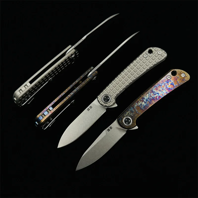 Space SK1502 Folding Knife VG10 Steel Titanium Handle Outdoor Camping Portable angling Knife tool EDC 4
