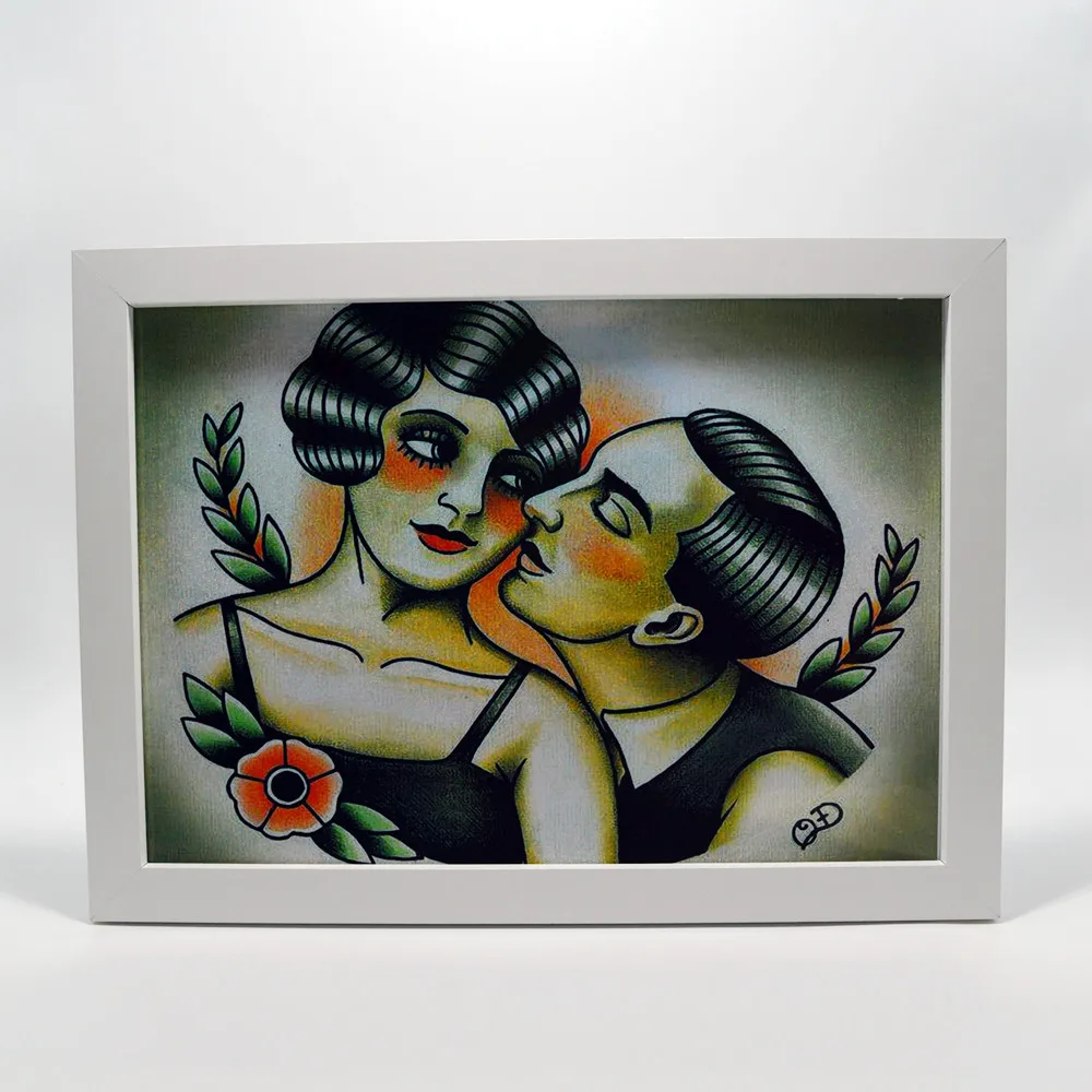 

Sweet Lover Great Tattoo Art Poster Wall Chart - Stylish Room Tattoo Studio Wall Decor Painting Holographic Vinyl Sticker Mural