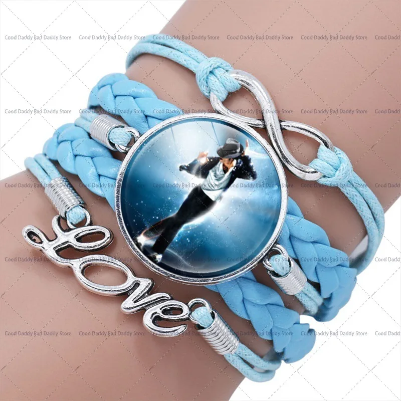 80S Superstar Michael Jackson Time Gem Necklace King of Pop MJ Neck Chain Vintage Men Women Wristband Fashion Charms Accessories