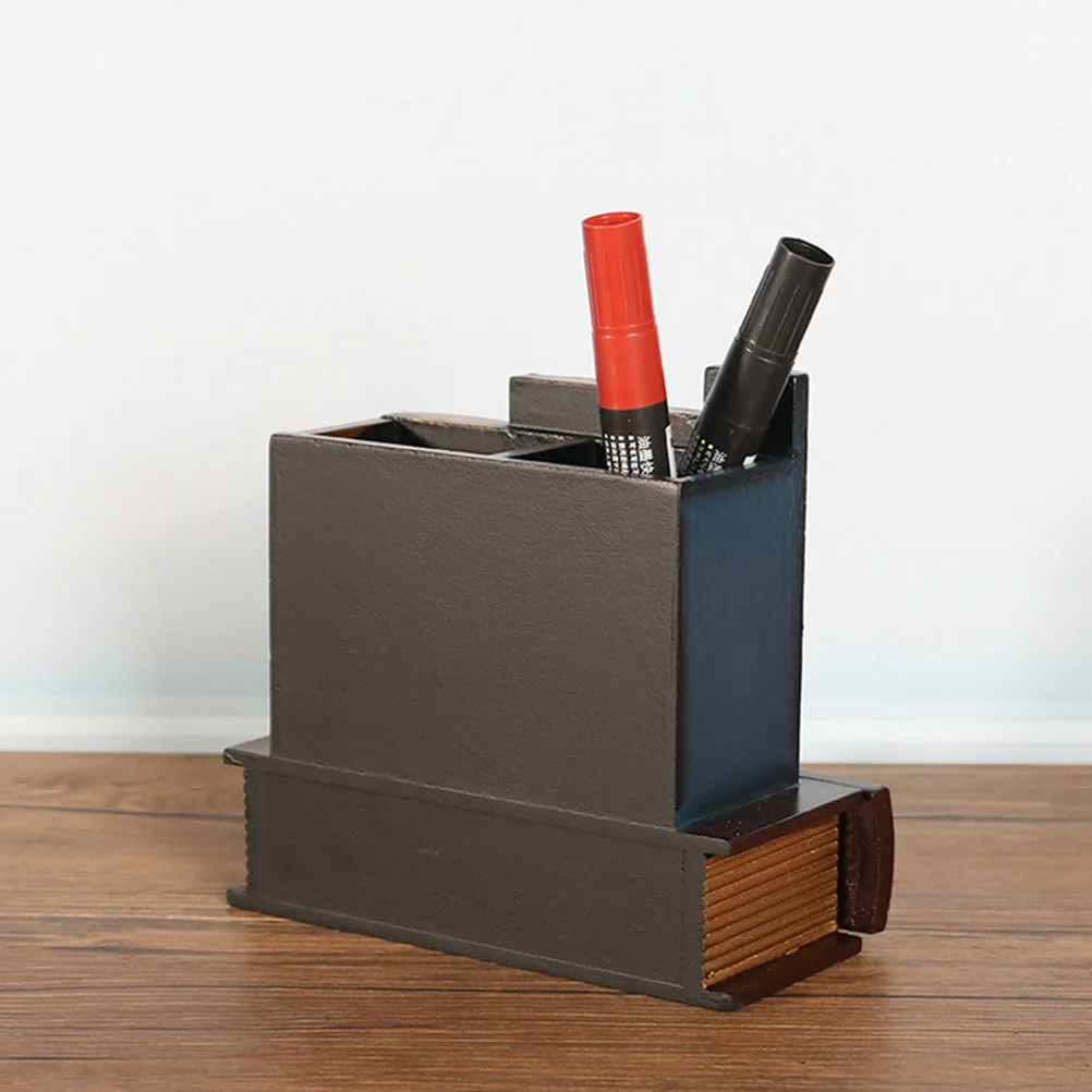 Wooden Pen Holder Stationery Storage Retro Container Brush Pot Office Desk ganizer Pencil Cup pen holder pen and brush holder