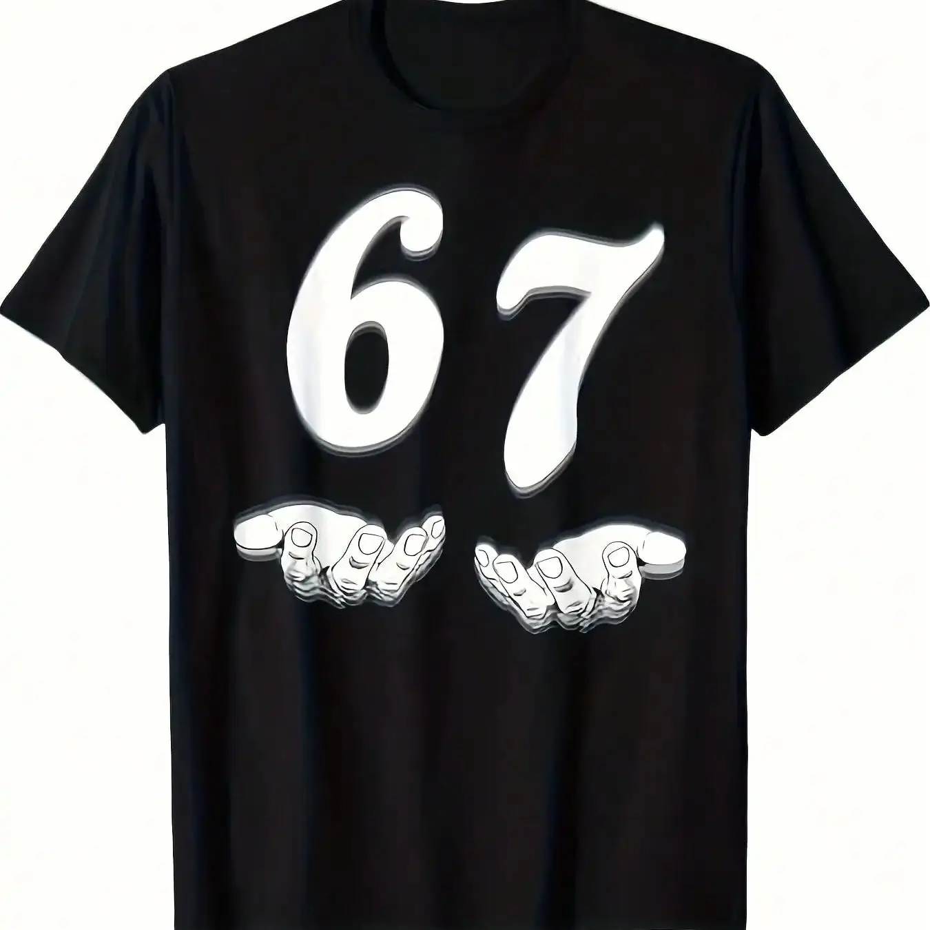 Funny 67 meme T-shirt detail view