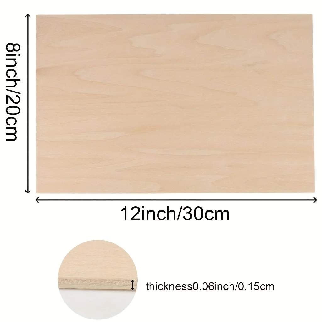 Wood Sheets For Crafts 10pcs Basswood 12 X 8 X 1/12 Inch 2mm Thick Plywood Smooth Surfaces Unfinished Squares
