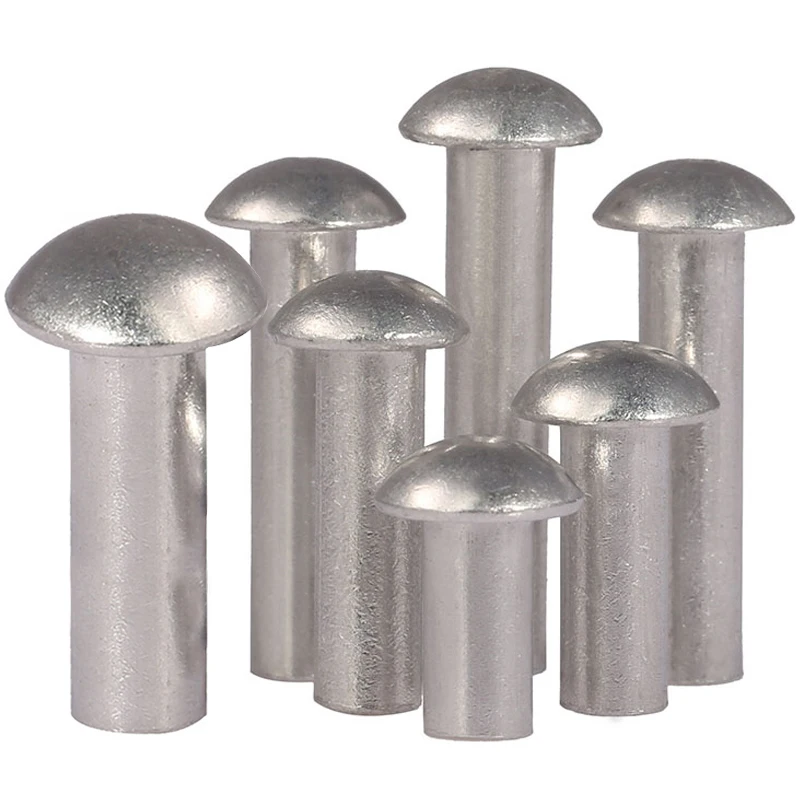 Rivets and Fasteners GB867 M2 M2.5 M3 M4 M5 M6 M8 M10 Aluminum Alloy Solid Round Head Rivet Button Head Rivet Self-plugging Hand Knock