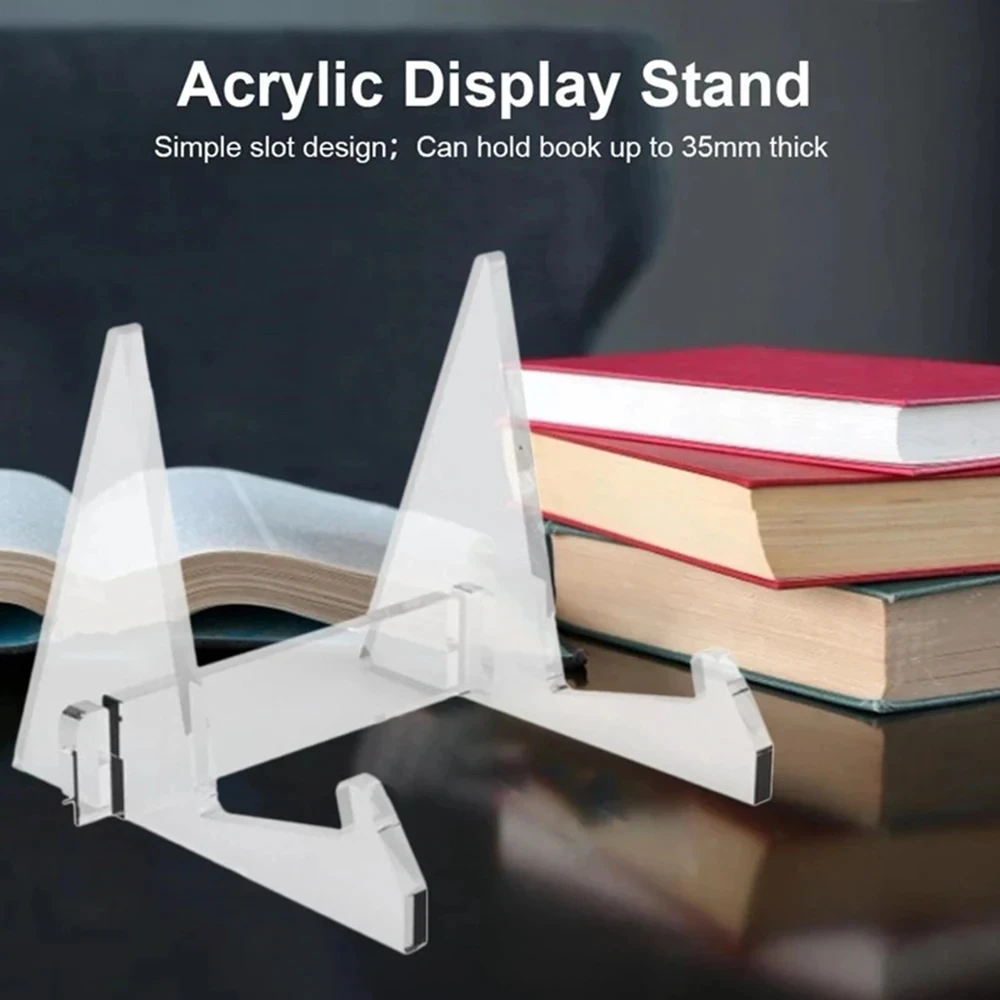 Acrylic Tablet Holder Book Recipe Book Shelf Magazine Holder Triangular Detachable Book Picture Frame CD Display Rack 5