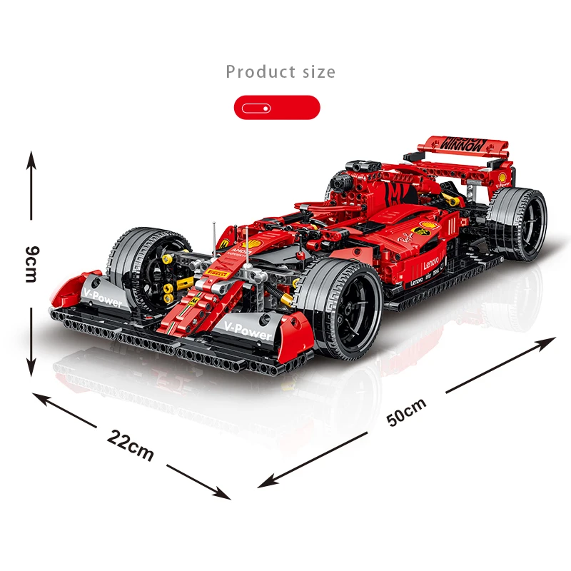 2024 New Technical Formula F1 Racing Car Building Blocks Set Model MOC Assembly Vehicle Bricks Kids Toys for Boys Christmas Gift 5