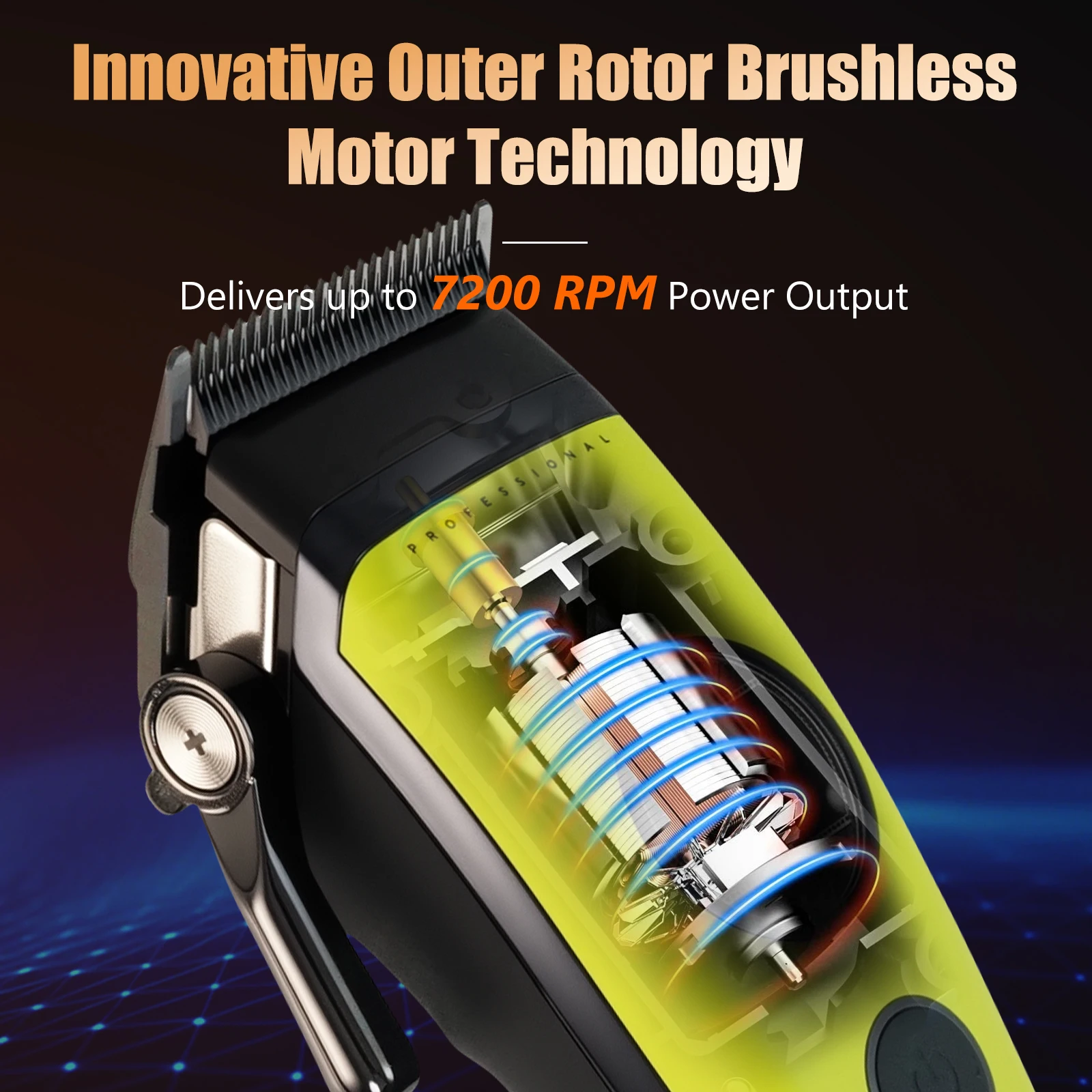 VGR Clippers Professional Hair Cutting Machine Brushless Motor