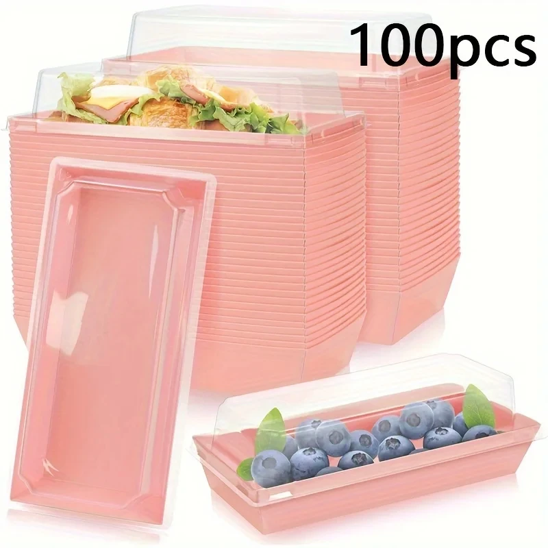 Sandwich packaging box Puff paper cake box rectangular box baking cake box 100pcs