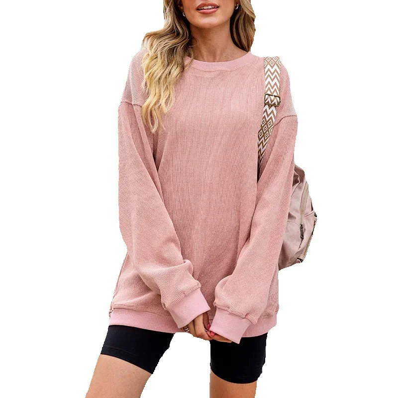 

Casual Oversize Solid Color Pullover for Women 2023 Autumn/Winter New Thread Knitted Long Sleeve Sweater