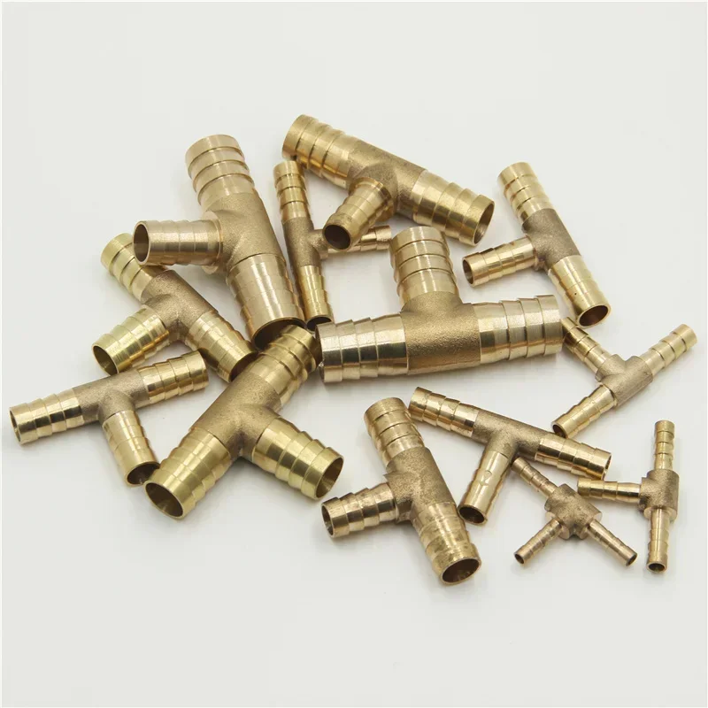Pipe fitting brass pagoda barb equal / variable diameter 3 Way T-type 4mm 5mm 6mm 8mm 10mm 12mm 14mm 16mm oil / water gas