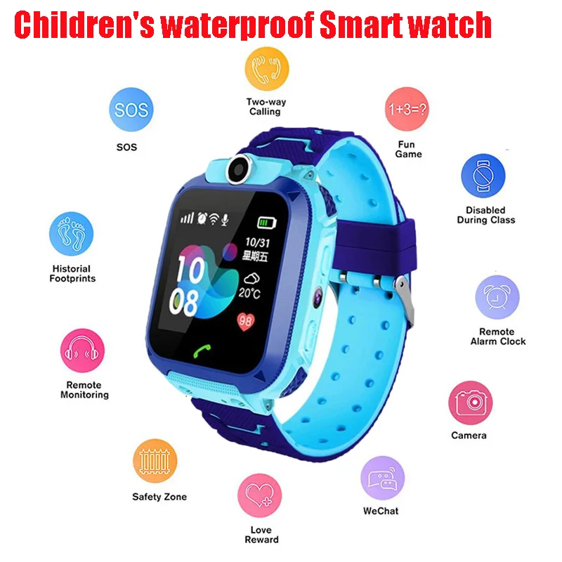 Waterproof Kids Q12 Smart Watch SOS Anti-lost Smartwatch Baby Clock Call Location Tracker Locator Watch No Sim Card Phone Toy 2 Waterproof Kids Q12 Smart Watch SOS Anti-lost Smartwatch Baby Clock Call Location Tracker Locator Watch No Sim Card Phone Toy 2
