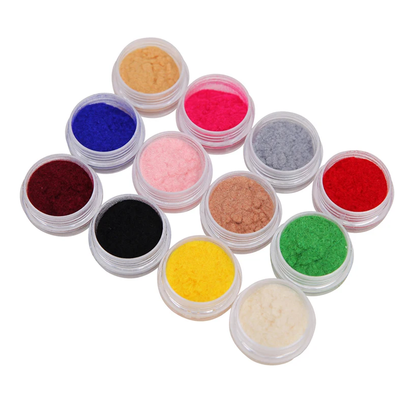 12 Color/Set Velvet Nail Glitter Polish Nail Art Powder Pigment Flocking Velvet Pigment Nails DIY Decoration Tips Nail Powder Nail Pigment Nail Glitter Nail Decoration Nail Decorations Nail Powder Set
