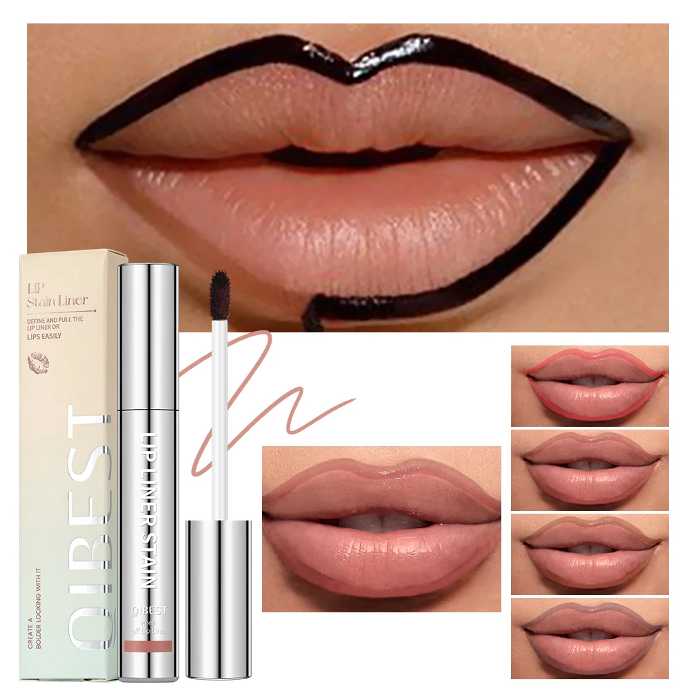 QIBEST Waterproof Lip Liner Peel Off Tattoo Lipgloss Lasting Matte Lip Tint Brown Contour Tear-off Lips Stain Makeup Lipliner