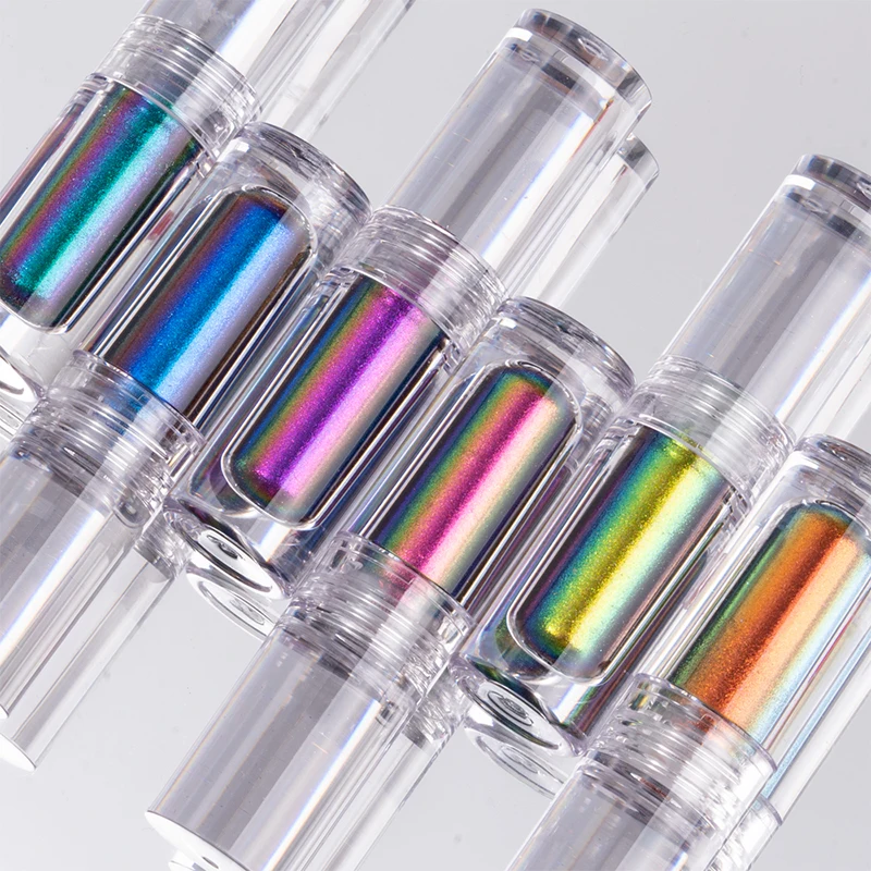 Nail decoration HNDO small tube liquid type mirror chrome powder with brush inside for professional nail art decor manicure nail glitter pigment