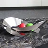 Wood Grain Metal Irregular Winding Fruit Tray, Geometric Art Stainless Steel Tray, Dining Table Decoration Storage Tray 1