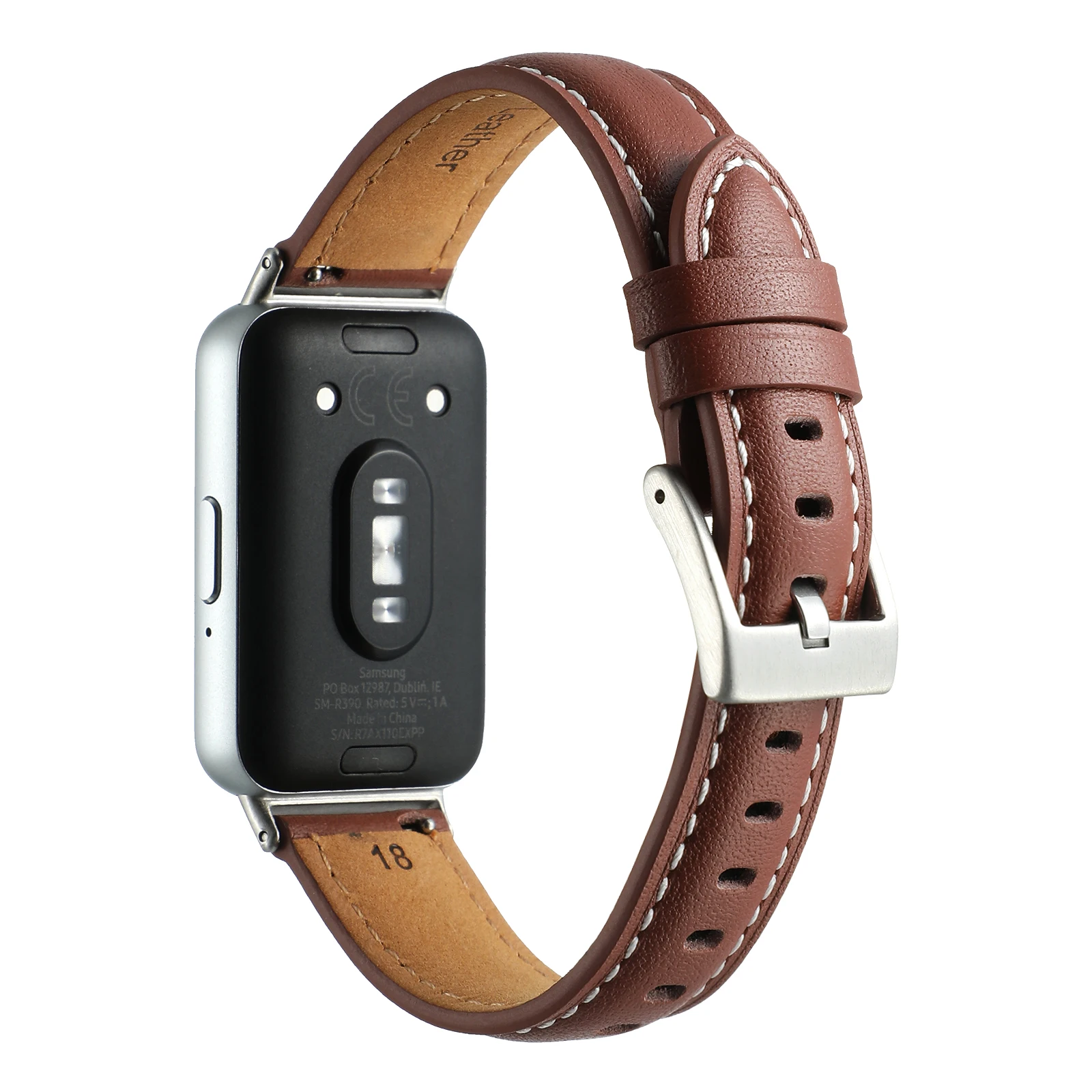 Elegant Leather Band Strap with Connector for Smartwatches - Stylish Wrist Bracelet