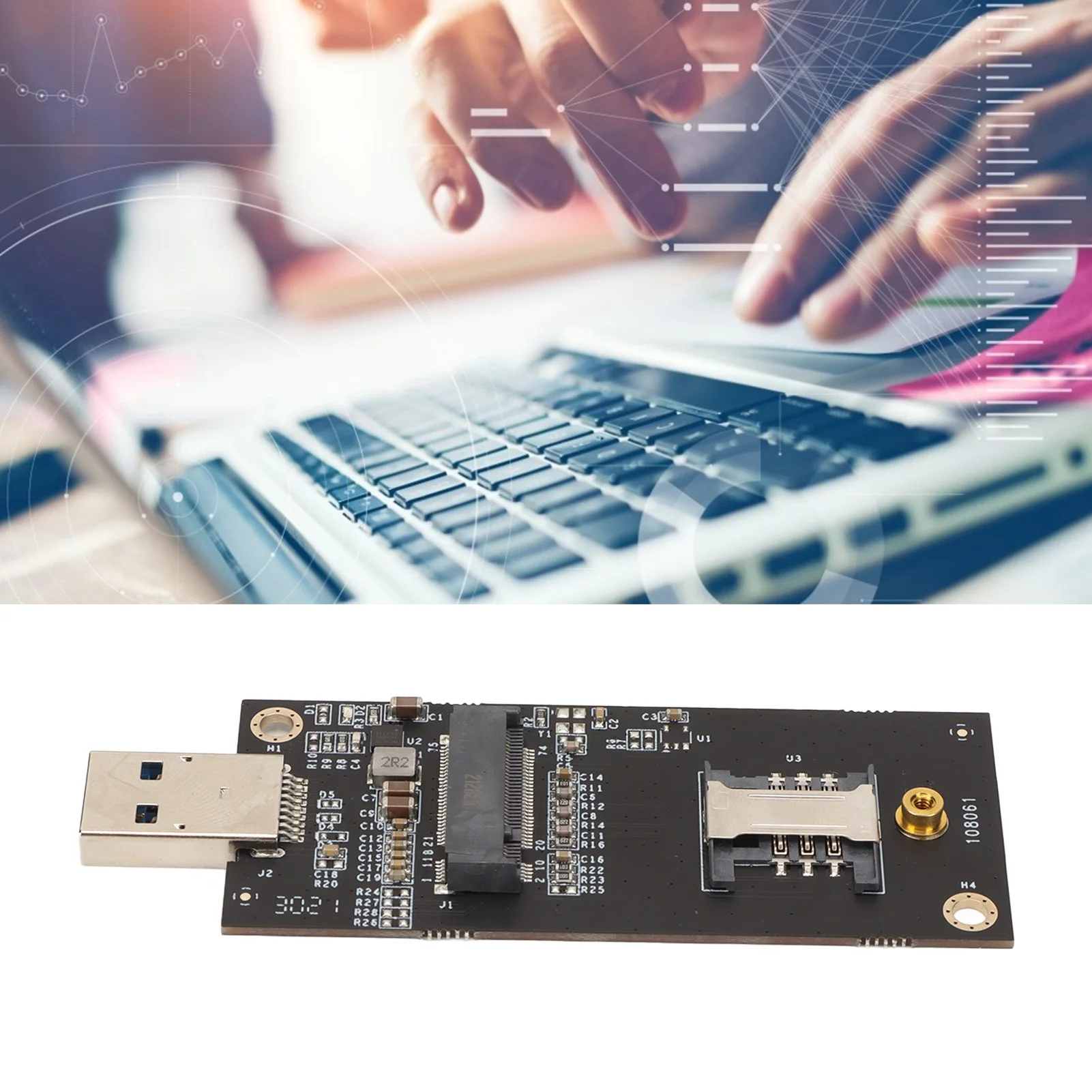 SIM 카드 슬롯이 있는 NGFF to USB 3.0 어댑터 플러그 앤 플레이 안정성 3G 4G M.2 to USB 어댑터 카드 윈도우 리눅스용