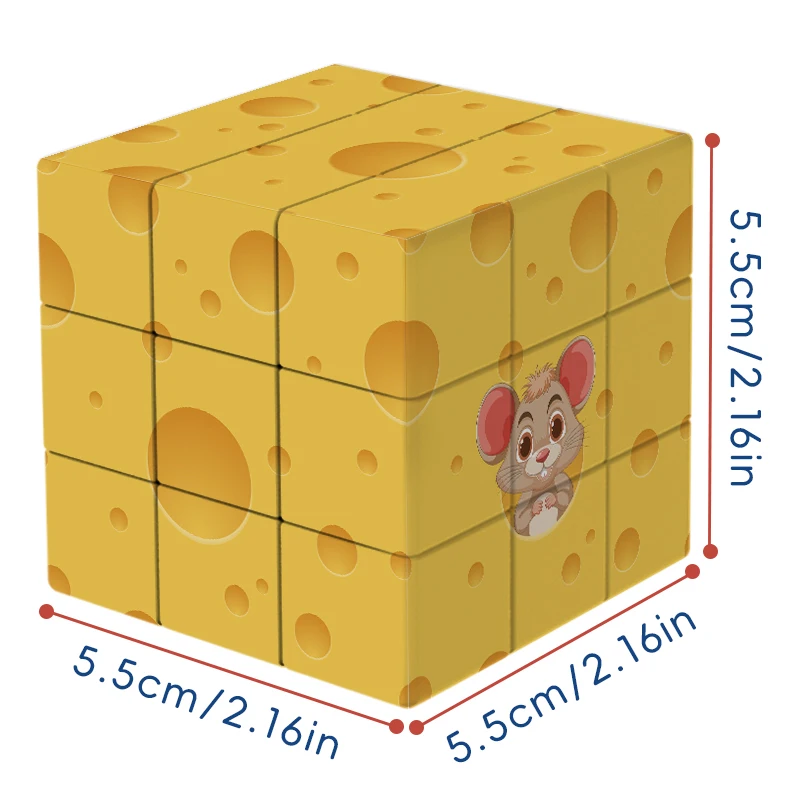 3x3x3 치즈 큐브, 마우스 퍼즐 큐브, 3x3 스피드 큐브 퍼즐 큐브, 어린이와 성인을 위한 이상적인 큐브 퍼즐 장난감