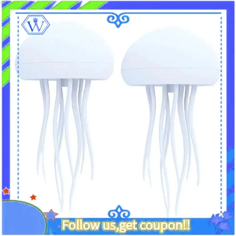 LED Jellyfish Lamp RGB Gradient Jelly Fish Light Lamp Voice Control Jellyfish Light Rechargeable Desk For Bedrooms