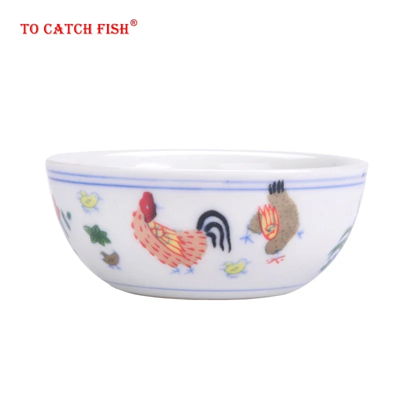 Ming dynasty replica chicken color bucket cylinder cup archaize half hand-painted jingdezhen kung fu tea cups sample tea cup