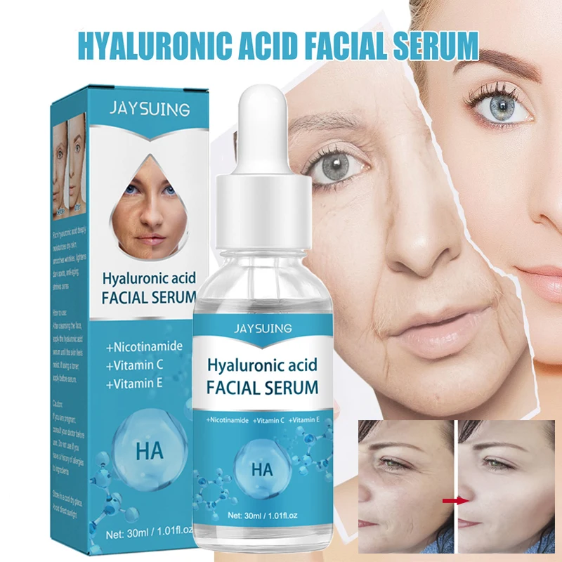 

Hyaluronic Acid Shrink Pores Face Serum Whitening Moisturizing Remove Wrinkles Fade Dark Spots Brighten Beauty Korean Cosmetics