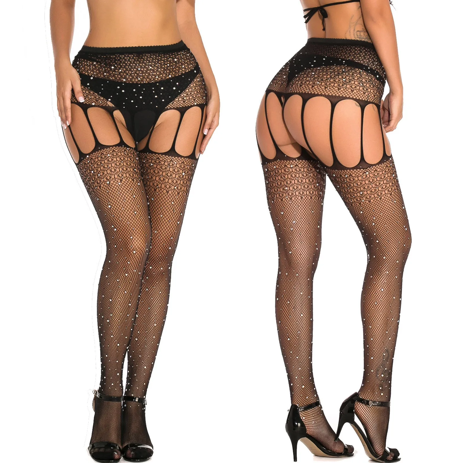 

Suspender Panties Women's Flower Long Sexy Hollow Socks Stockings Silk Sexy Tights Opaque Tights for Women Winter