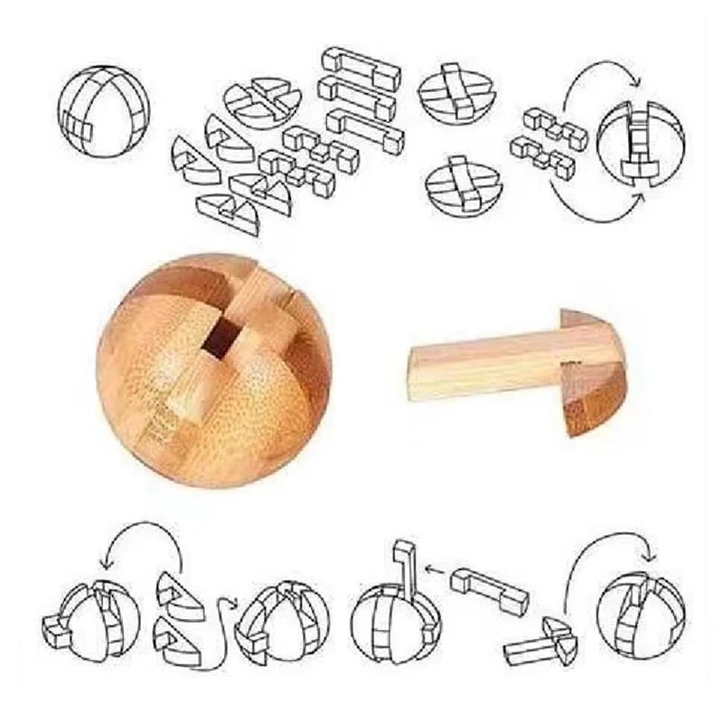 5A-Wooden Lock Kongmingsuo Intelligence Suo Fancy Toy Adult Level 10 High Difficulty