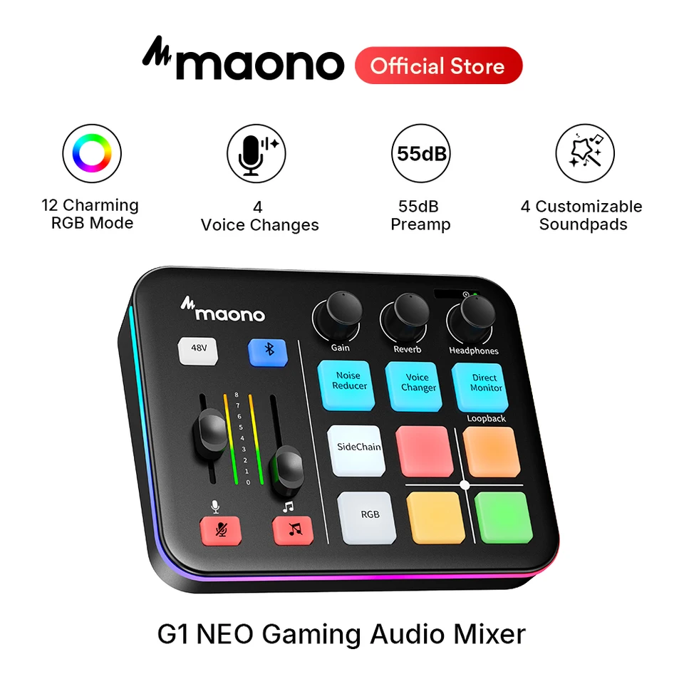 SALE！【☆白☆】maono caster G1 NEO オーディオミキサー MAONO G1