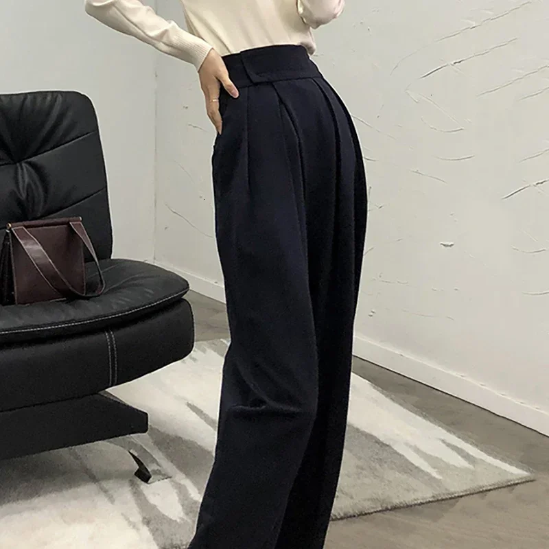 Women's Black Casual Harem Trousers Women High Waist Loose Wide Leg Pants Women  Spring Korean Fashion Streetwear Women