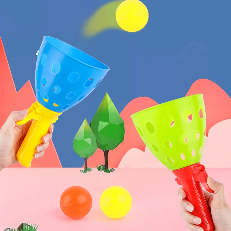 가족 부모-자녀 상호 작용 공 더블 캐처 던지기 장난감 투석기, 엉덩이 던지기, 탄력 공 도킹 공, 어린이 장난감