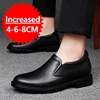 Men Leather Shoes Business Dress Shoes Slip On Invisible Inner Height Increasing Men's Shoes 6/8 CM Wedding Shoes Big Size 36-47 1