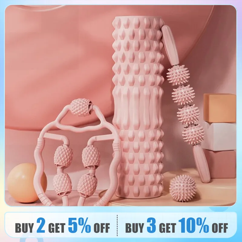 딥 티슈 근육 마사지용 폼 롤러 세트, 피트니스 운동 폼 마사지 롤러, 마사지 볼, 다리 마사지기, 전신