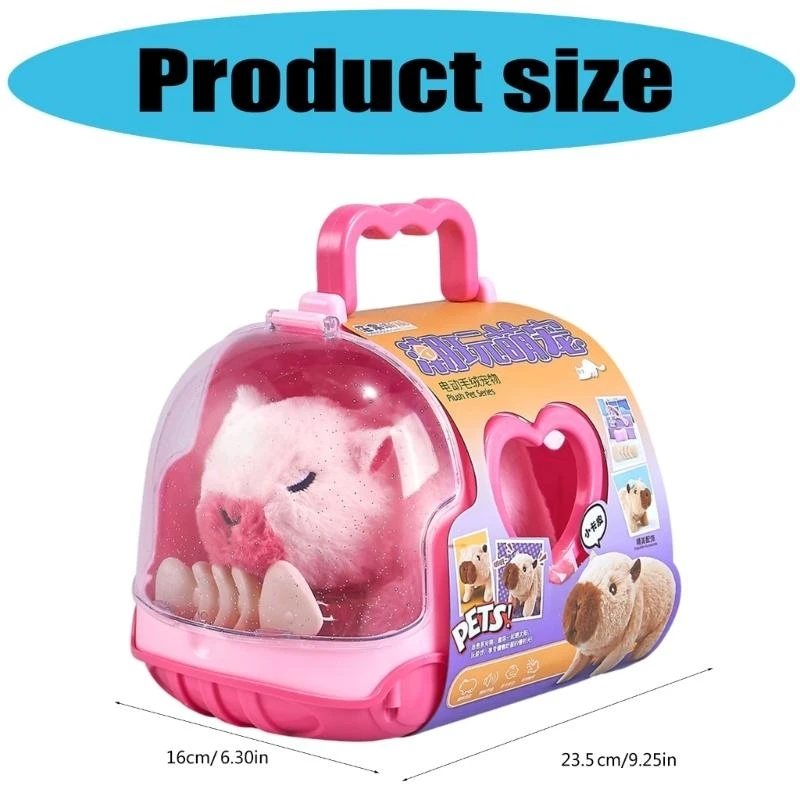 Sounding Animal Electric Pet Plush Capybara Toy with Simulation Movement Raise a Pet Toy for Kids and Toddler Fun Gift