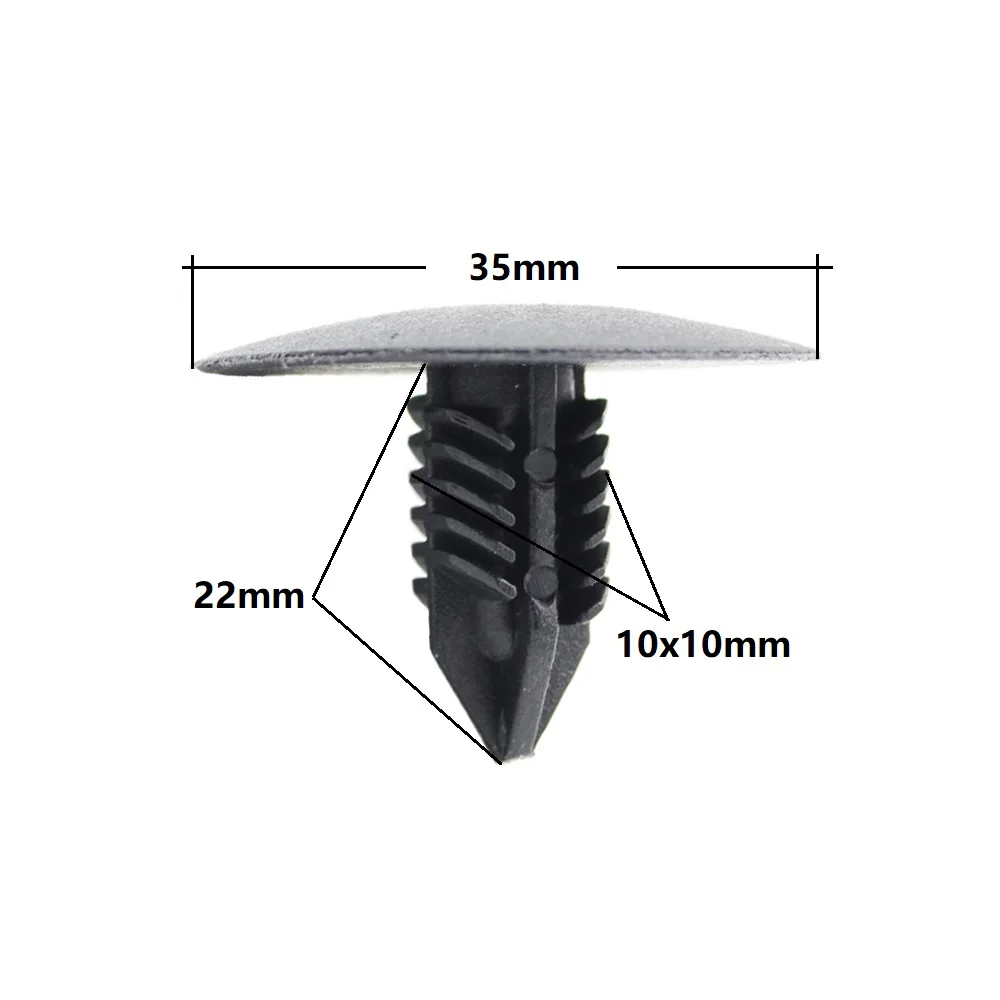 100Pcs Car Roof Lining Front Hood Mounting Clips 10mm for Car Plastic