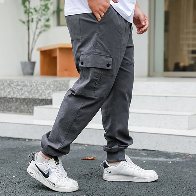 Pantalon de jogging pour hommes, longueur cheville 9XL 8XL, survêtement  grande taille, Harem, extensible, tactique, Cargo, noir, Streetwear -  AliExpress