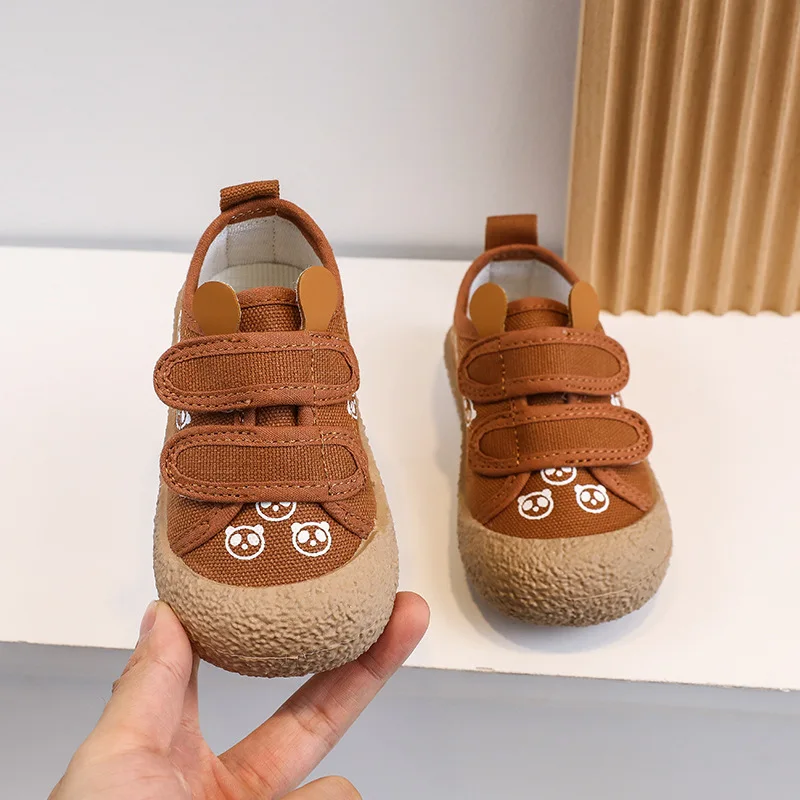 

Children's Canvas Shoes Cartoon Panda Cute 2023 Spring and Autumn New Baby Walking Shoes