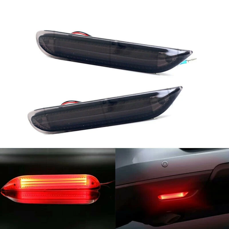 

Black Lens LED Rear Bumper Brake Light For Nissan X-Trail Rouge Qashqai 2014-17