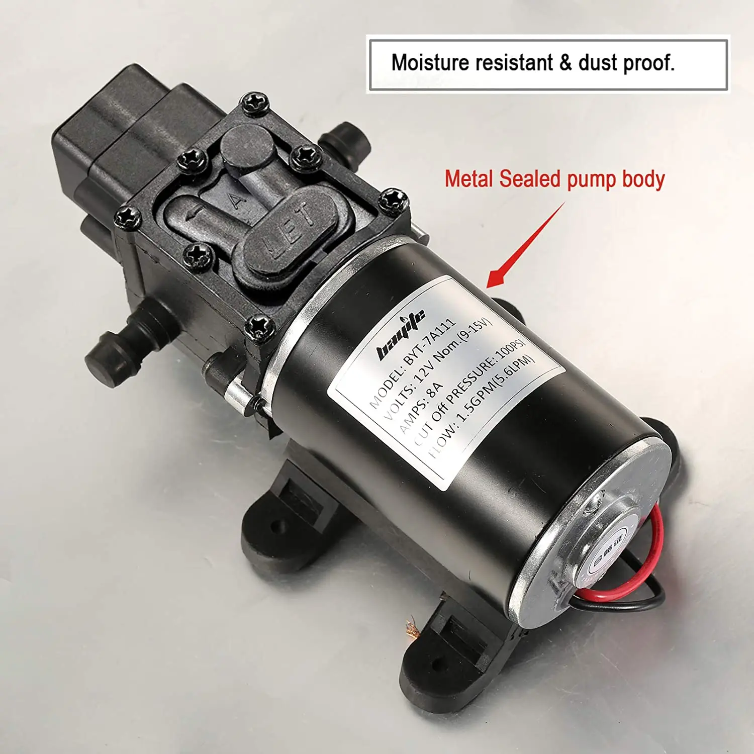 Bayite ̾  , RV ķī ؾ Ʈ ܵ, 1.5 GPM (5.6 L/min) 100 PSI, ȣ Ŭ 2  , 12V
