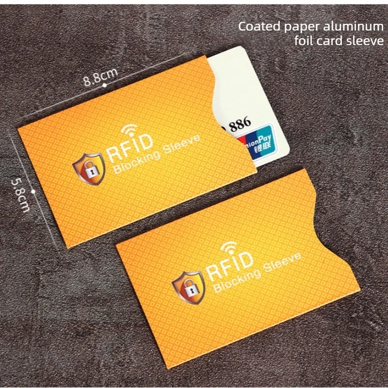 10Pcs 도난 방지 RFID 은행 카드 홀더 브러시 코팅 종이 알루미늄 호일 슬리브 보호 케이스 안전한 보관을위한