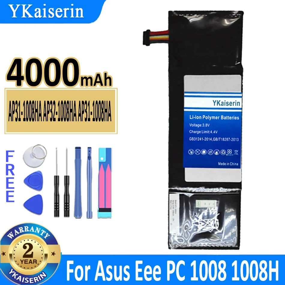 

Аккумуляторная батарея ykaisсеребрин AP31-1008HA 4000 мАч для Asus Eee PC 1008 1008H 1008HA, Аккумуляторы для ноутбуков